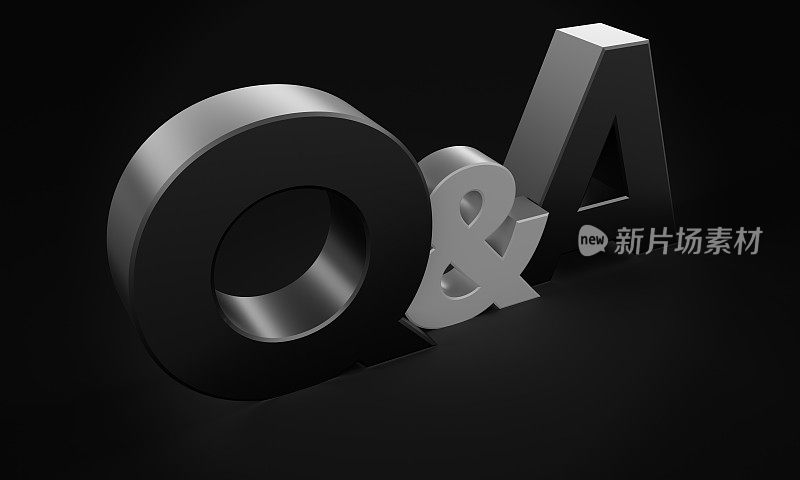 Q & A字母3d渲染(剪切路径)